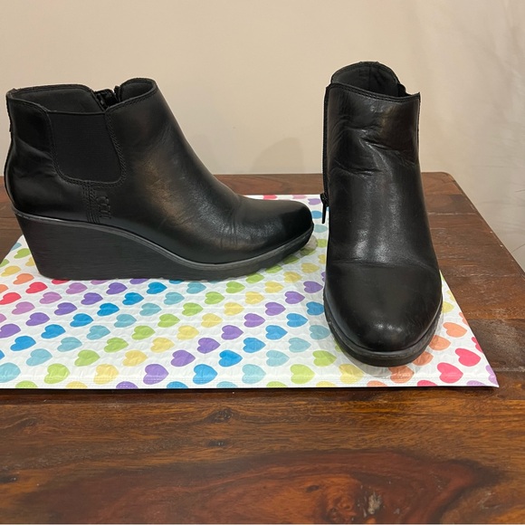 Black Wedge Ankle Boots - Picture 2 of 9